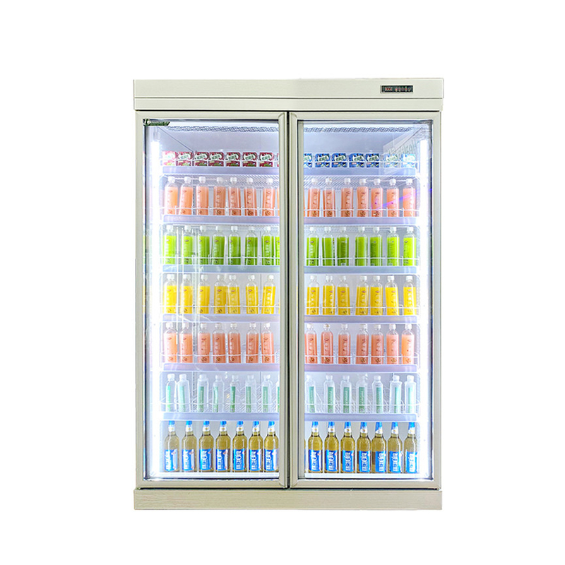 5 Lapisan Reguler Rak Kaca Pintu Minuman Chiller Dengan R22 Panasonic Kompresor