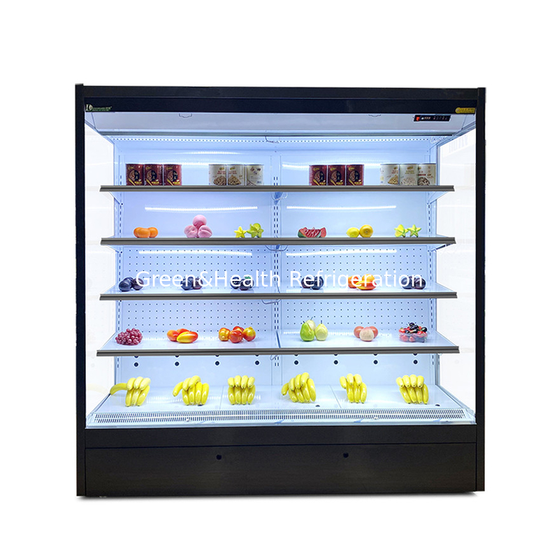 Energy Saving Glass Door Multideck Open Chiller Untuk Proyek Supermarket