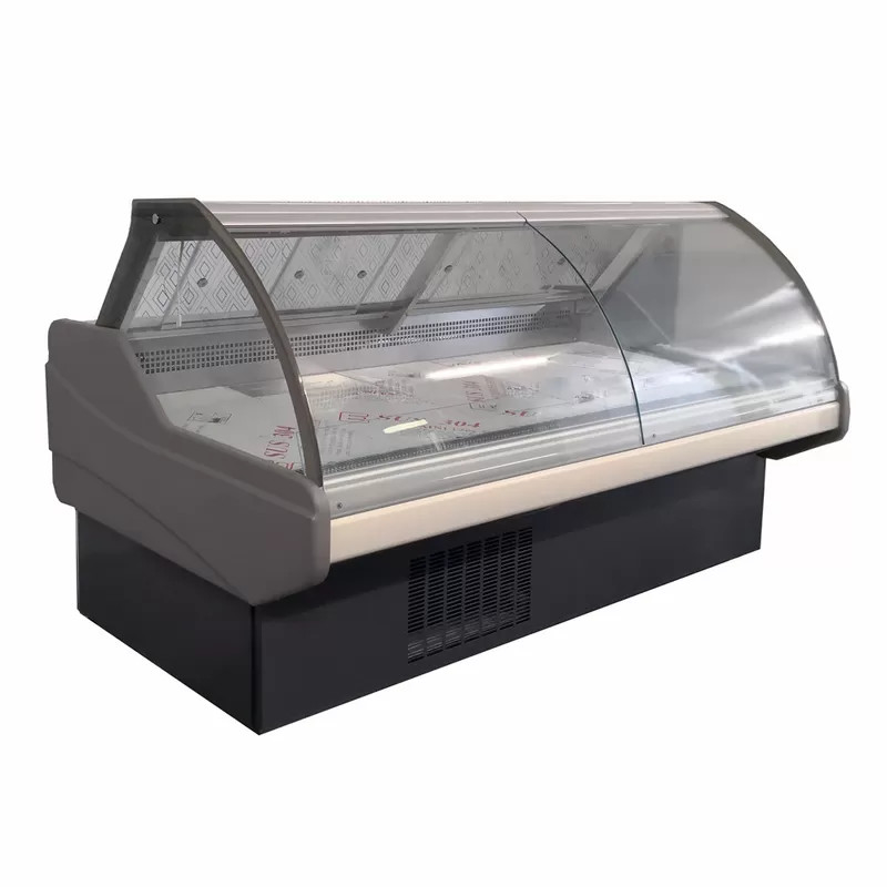 Plug-In System Deli Display Kulkas Meat Display Cooler Case Untuk Toko
