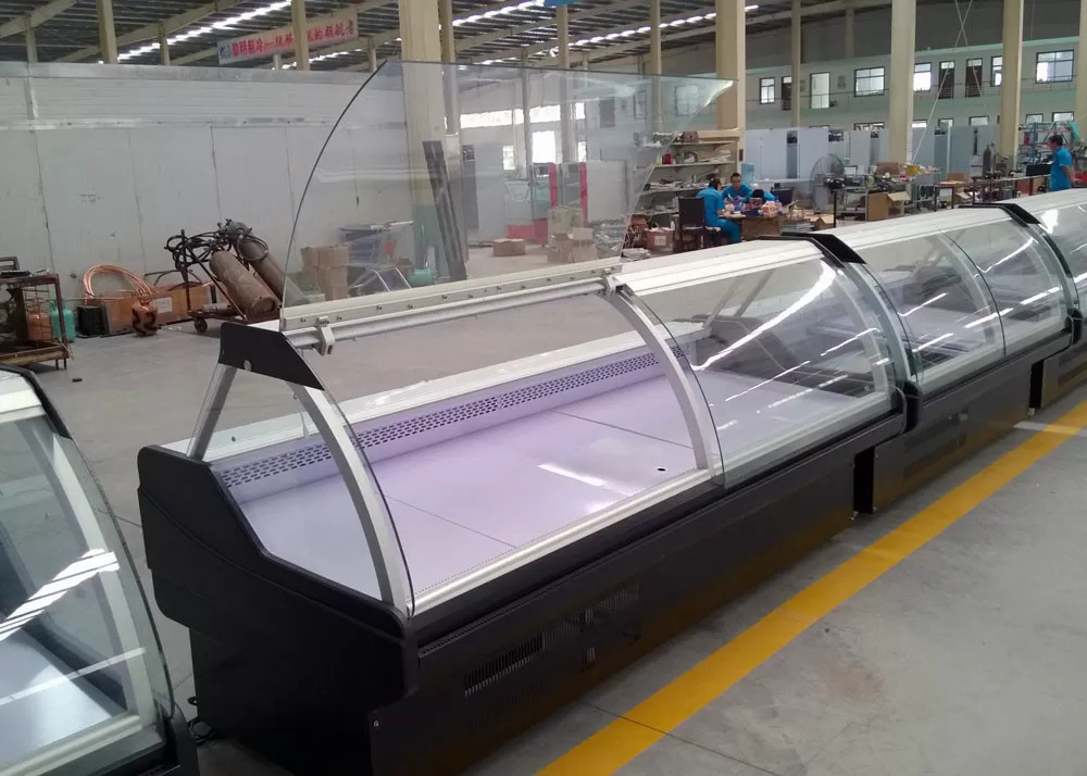Plug-In System Deli Display Kulkas Meat Display Cooler Case Untuk Toko