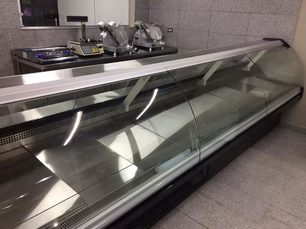 Plug-In System Deli Display Kulkas Meat Display Cooler Case Untuk Toko