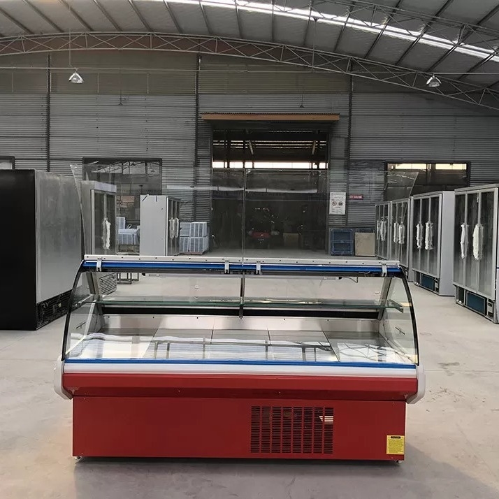 Plug-In System Deli Display Kulkas Meat Display Cooler Case Untuk Toko