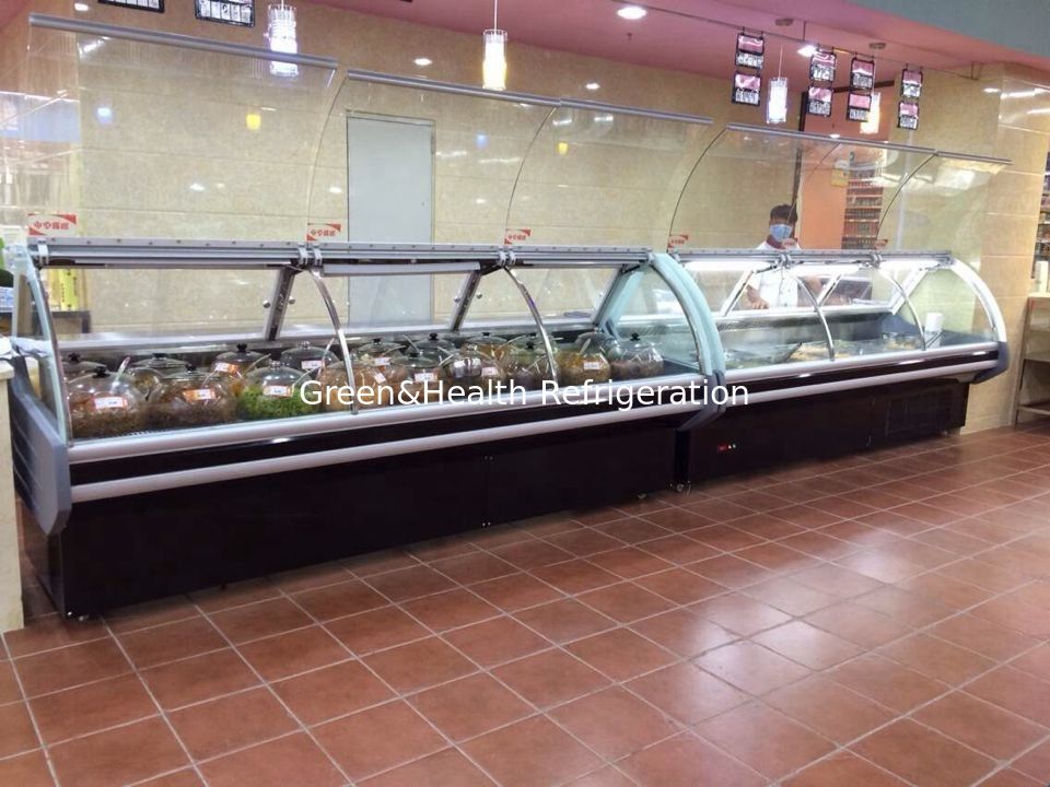 -2 ～ 8 ℃ Buka Display Deli Kulkas Untuk Daging Segar Dengan Ukuran Disesuaikan