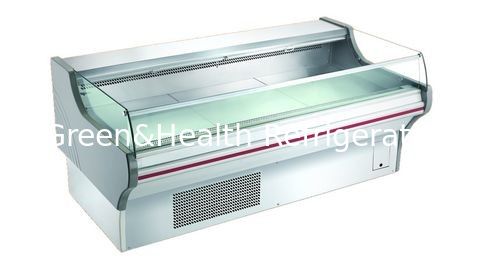 Freezer Tampilan Terbuka Horisontal Stainless Steel 800L untuk Freezer Komersial Pendingin Daging