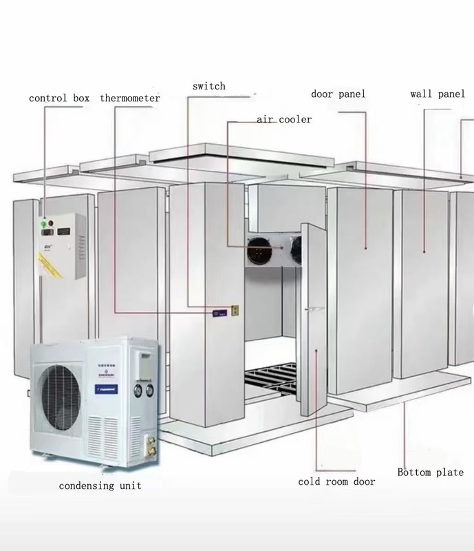 Hard Polyurethane Foam Cold Storage Room untuk Sayuran / Buah / Daging / Ikan dan Pendekatan Pendinginan Udara