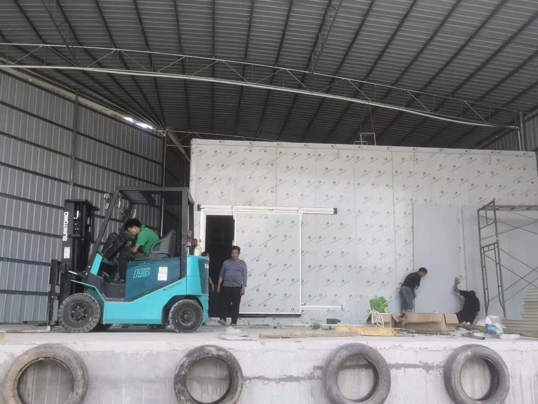 Ruang penyimpanan makanan komersial Ruang penyimpanan dingin Indoor Walk-In Freezer Dengan Lantai