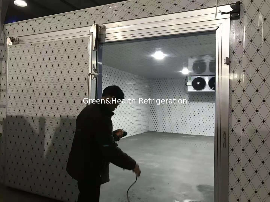 Ruang penyimpanan makanan komersial Ruang penyimpanan dingin Indoor Walk-In Freezer Dengan Lantai