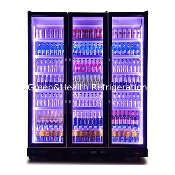 1154L Tiga Pintu Warna Toko Minuman Penyimpanan Display Kulkas
