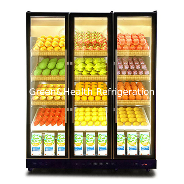 1154L Tiga Pintu Warna Toko Minuman Penyimpanan Display Kulkas