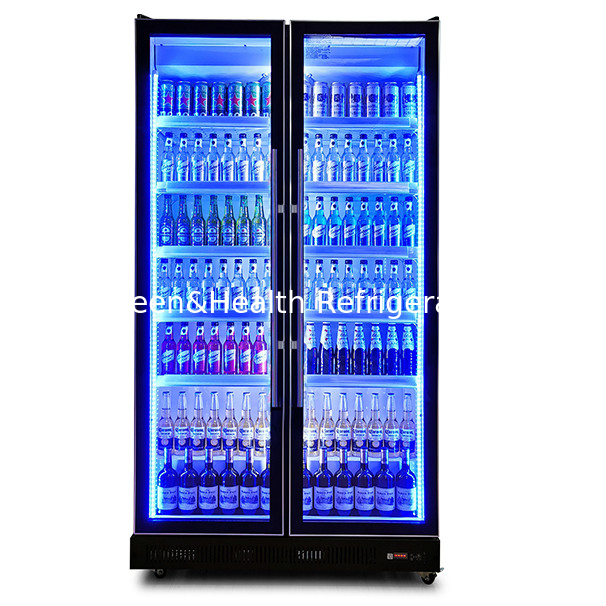 Multi Door Multi-Layer Rack Multi Color Lights Beverage Refrigeration Display Freezer