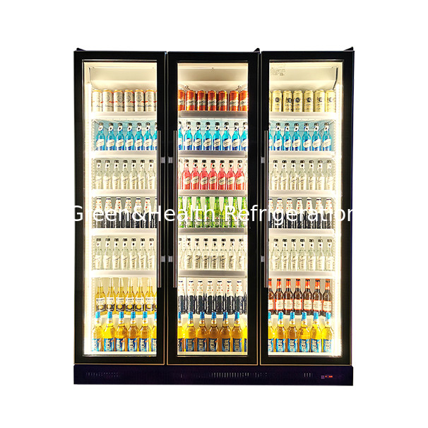 Multi Door Multi-Layer Rack Multi Color Lights Beverage Refrigeration Display Freezer
