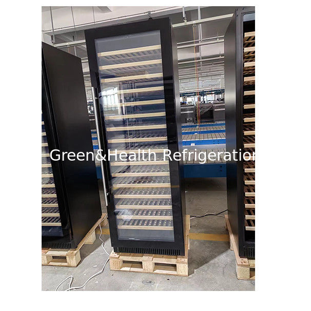 Sertifikat ETL Pintu Tunggal/Dua Pintu Rak Kayu Beech Pintu Kaca Freezer penyimpanan anggur merah