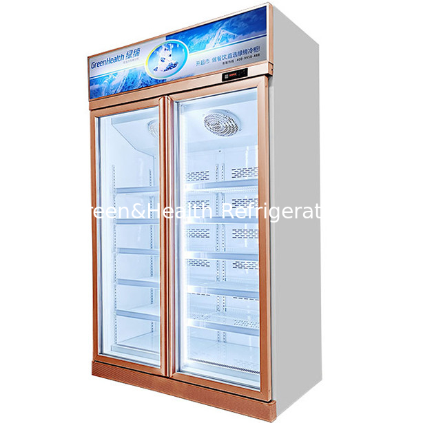 Dua pintu kaca pada unit display atas Freezer untuk produk beku suhu rendah