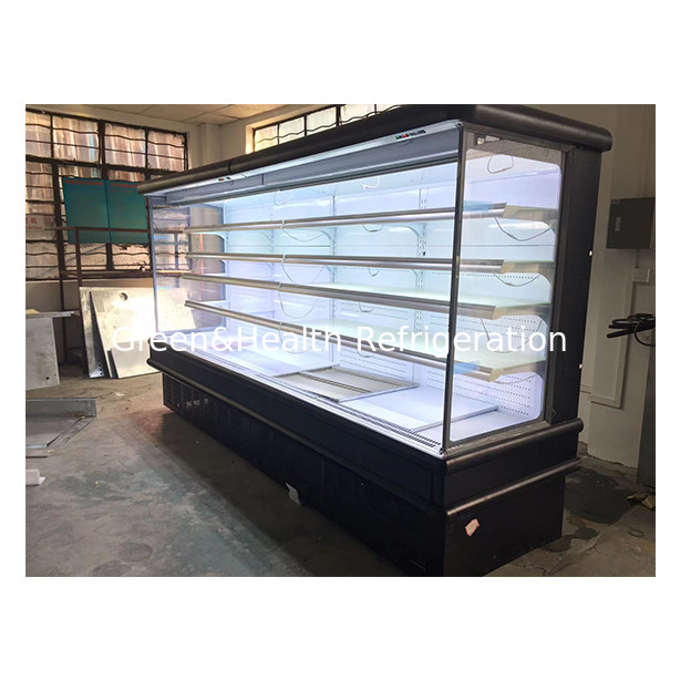 Mesin Indoor Gaya Eropa Supermarket / Toko Buah dan Sayuran Penyimpanan Tampilan Lemari Air Curtain Freezer