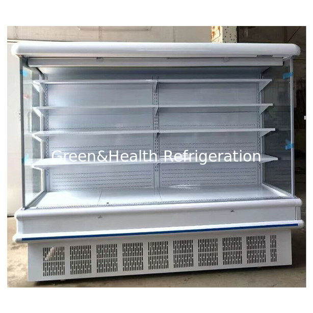 Mesin Indoor Gaya Eropa Supermarket / Toko Buah dan Sayuran Penyimpanan Tampilan Lemari Air Curtain Freezer