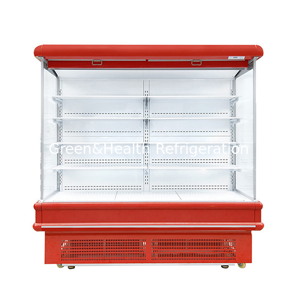 Mesin Indoor Gaya Eropa Supermarket / Toko Buah dan Sayuran Penyimpanan Tampilan Lemari Air Curtain Freezer