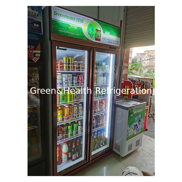 Komersial supermarket / toko dua / tiga pintu kaca ekonomi kulkas display kulkas