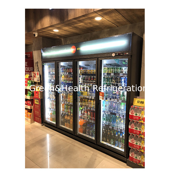 Komersial supermarket / toko dua / tiga pintu kaca ekonomi kulkas display kulkas