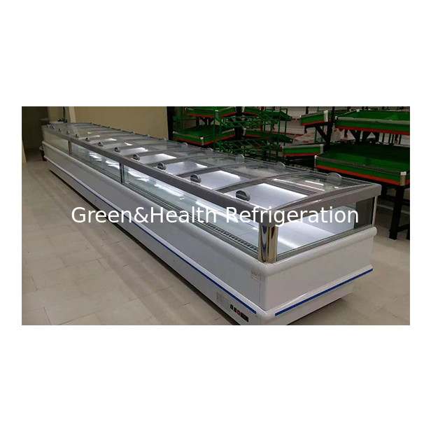 Dibangun di kompresor untuk pendinginan cepat dari produk beku Freezer Island Cabinet untuk dijual
