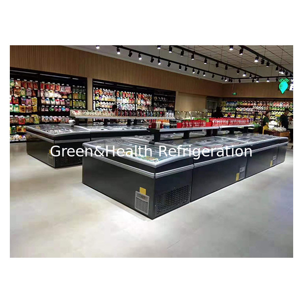 Dibangun di kompresor untuk pendinginan cepat dari produk beku Freezer Island Cabinet untuk dijual