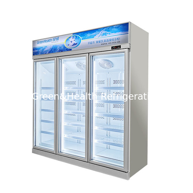 Tiga pintu kaca pada unit display atas Freezer untuk produk beku suhu rendah