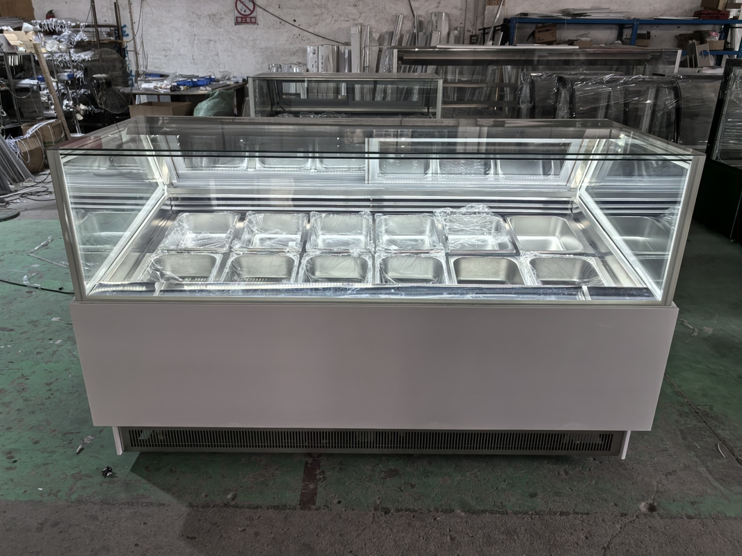 Toko Es Krim Peralatan Es Krim Tampilan Freezer Es Krim Diping Cabinet