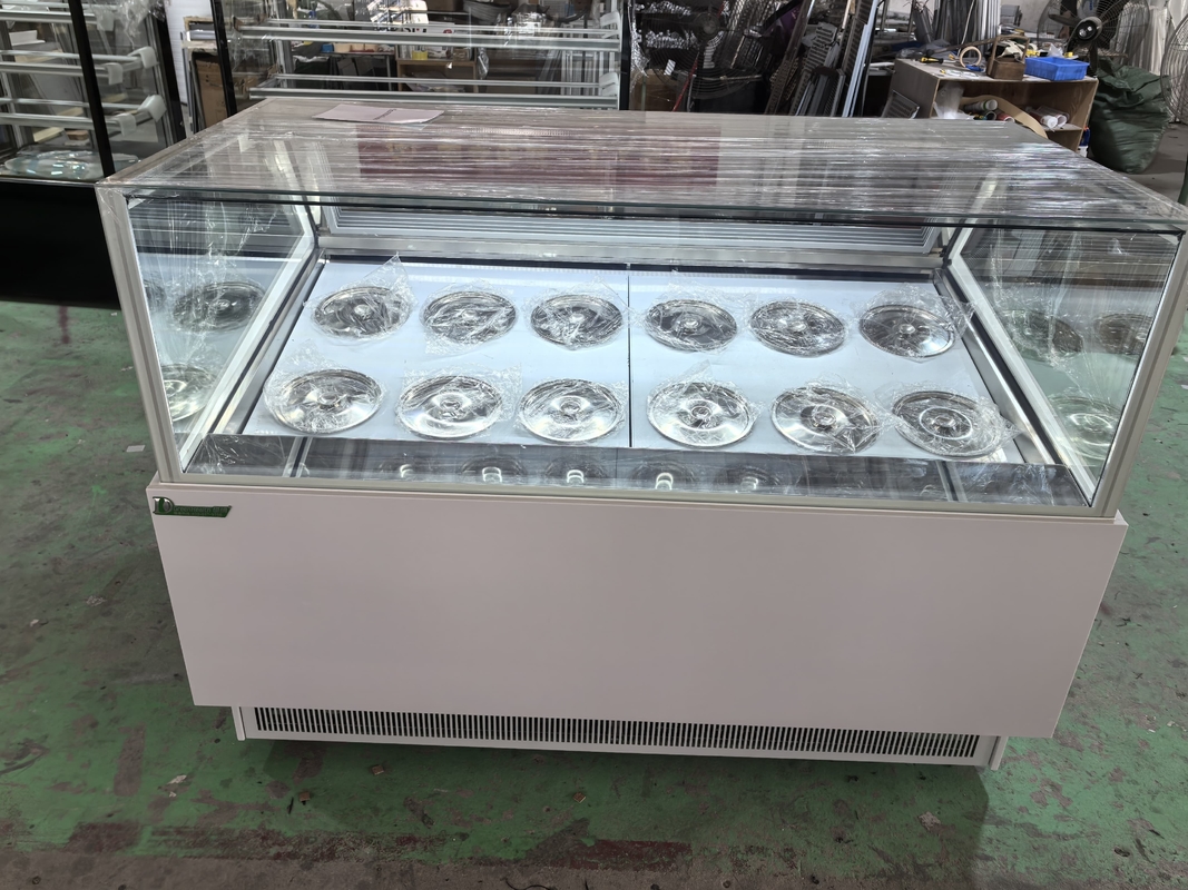 Toko Es Krim Peralatan Es Krim Tampilan Freezer Es Krim Diping Cabinet