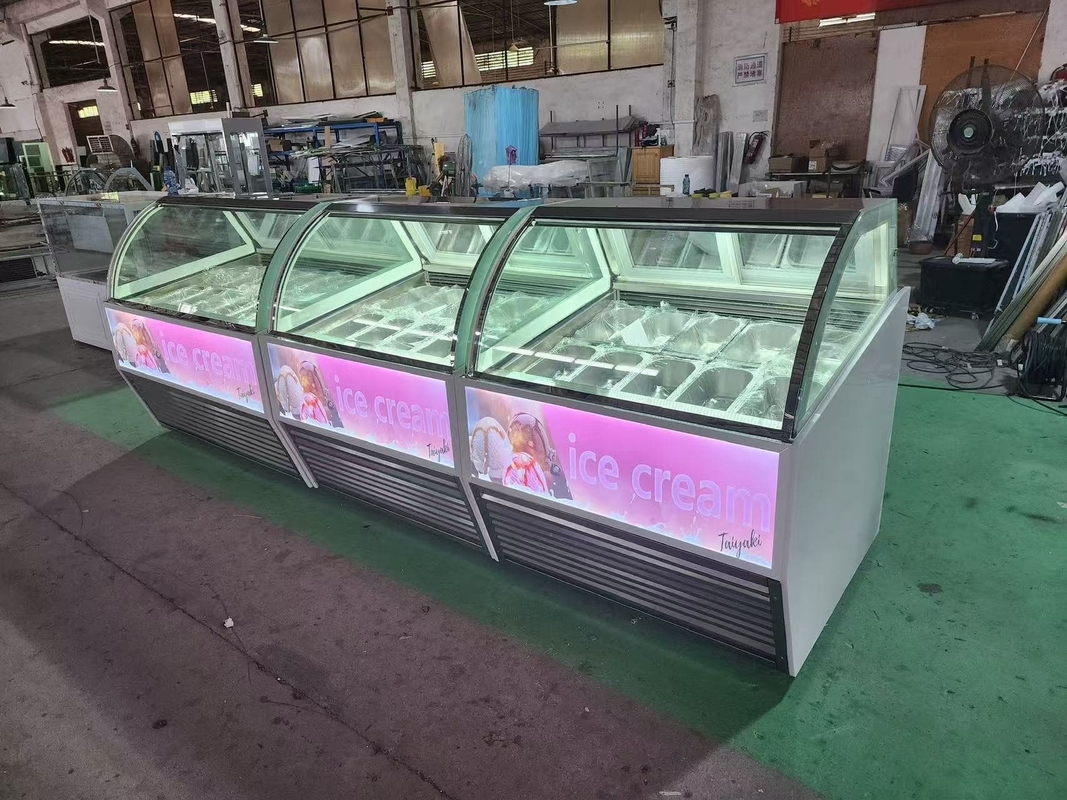 Toko Es Krim Peralatan Es Krim Tampilan Freezer Es Krim Diping Cabinet