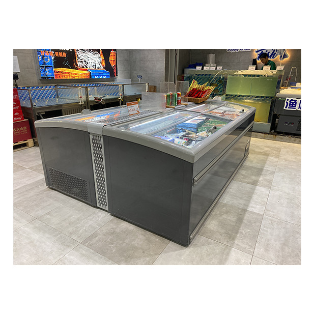 Unit Rendah Kapasitas Besar Cryogenic Frozen Products/Dampling Rice-Meat/Seafood Storage Display Island Cabinet Freezer