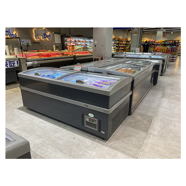 Unit Rendah Kapasitas Besar Cryogenic Frozen Products/Dampling Rice-Meat/Seafood Storage Display Island Cabinet Freezer