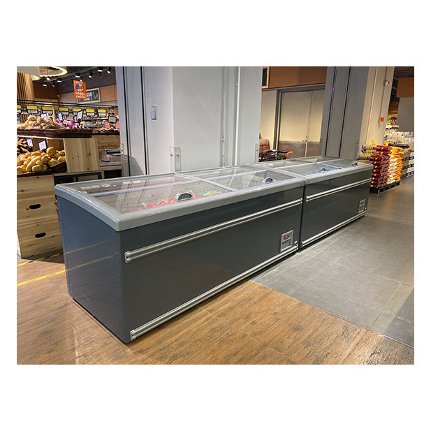 Unit Rendah Kapasitas Besar Cryogenic Frozen Products/Dampling Rice-Meat/Seafood Storage Display Island Cabinet Freezer