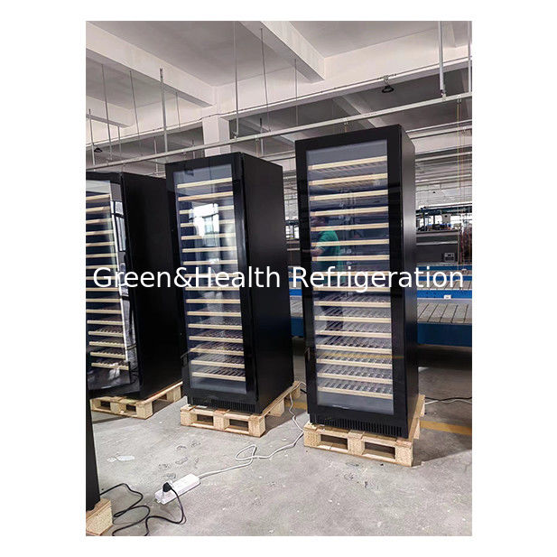 Sertifikat ETL Hitam multi-lapisan Kayu Beech Rak Penyimpanan Anggur Showcases pendingin berkualitas tinggi