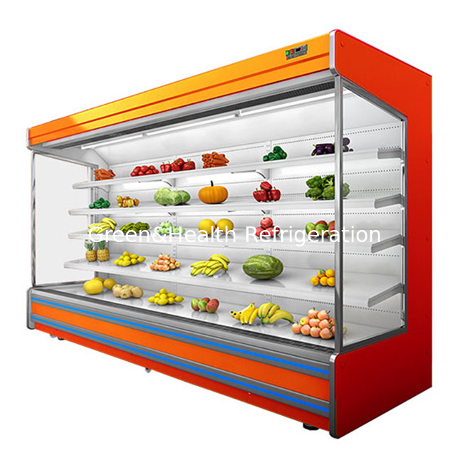 Komersial Multifungsi Open Curtain Buah / Sayuran / Penyimpanan Susu Tampilan Air Curtain Cabinet Freezer