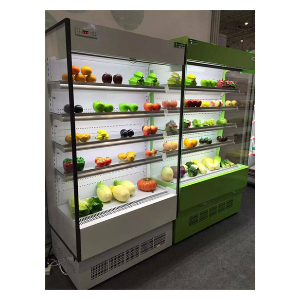Komersial Display Storage kecil tipe terbuka Chiller Air Curtain Cabinet Di toko / toko kecil