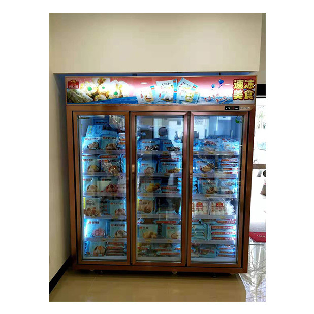 Komersial supermarket / toko Tiga pintu kaca Ekonomi kulkas display freezer