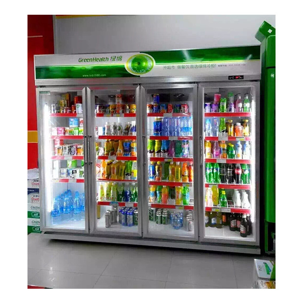 Komersial supermarket / toko Tiga pintu kaca Ekonomi kulkas display freezer