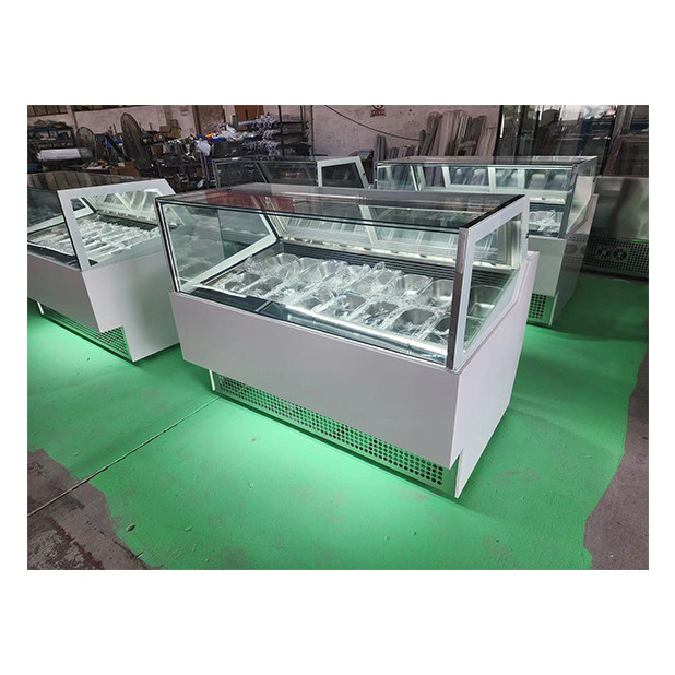 Toko es krim / toko kelontong menggunakan baja tahan karat kaca komersial es krim kulkas display kulkas