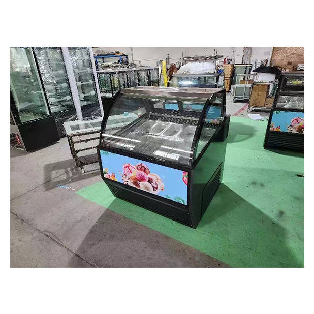 Toko es krim / toko kelontong menggunakan baja tahan karat kaca komersial es krim kulkas display kulkas