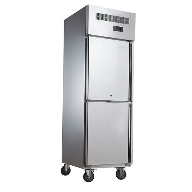Komersial vertikal Catering Dapur Stainless Steel Storage Multi Door Freezer Dapur Freezer