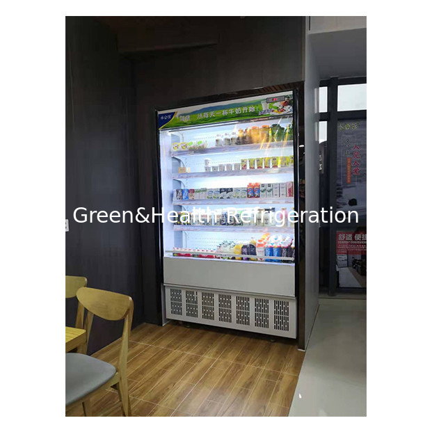 Unit yang dipasang di bagian bawah Untuk supermarket kecil/toko-toko yang nyaman Tampilan penyimpanan Chiller tipe terbuka kecil