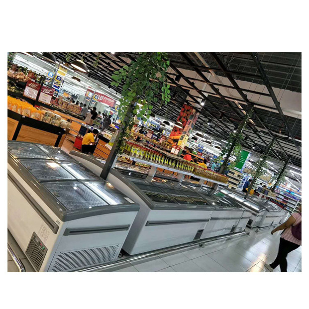 Komersial beku horisontal/Meatball Storage Display Pulau Kabinet Freezer Untuk Dijual