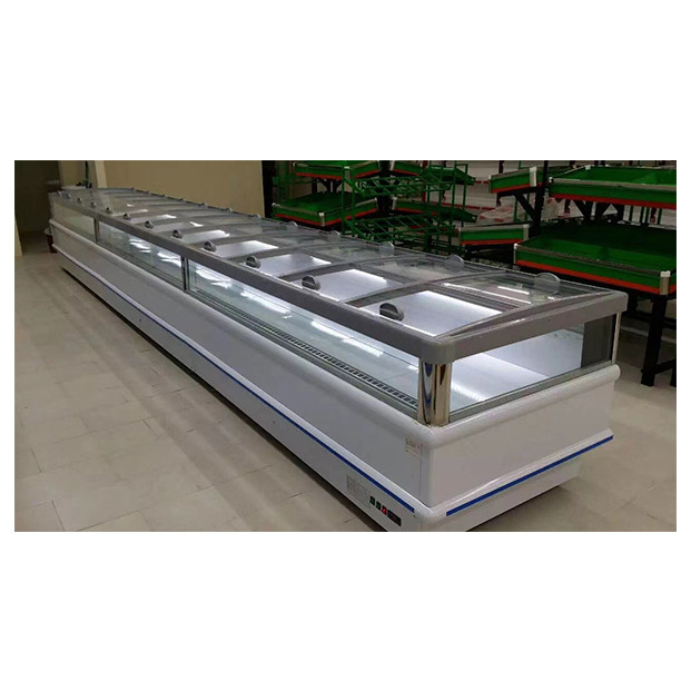 Komersial beku horisontal/Meatball Storage Display Pulau Kabinet Freezer Untuk Dijual