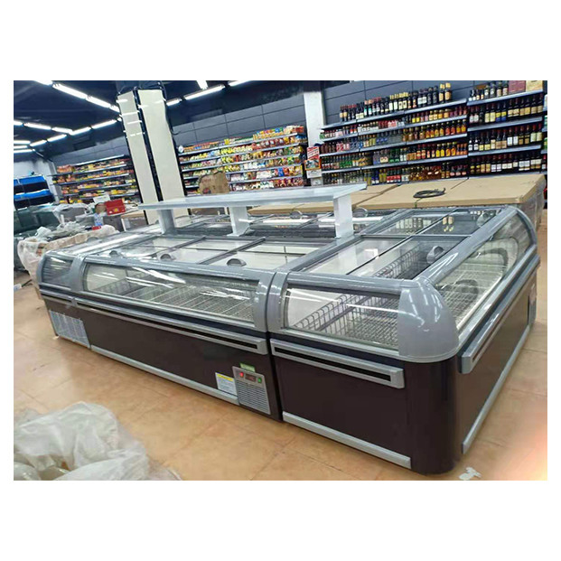 Komersial beku horisontal/Meatball Storage Display Pulau Kabinet Freezer Untuk Dijual