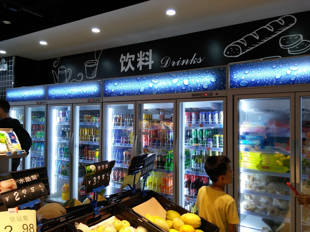Komersial minuman kulkas pintu kaca tampilan kulkas Untuk Bar, Minuman Merchandiser kulkas