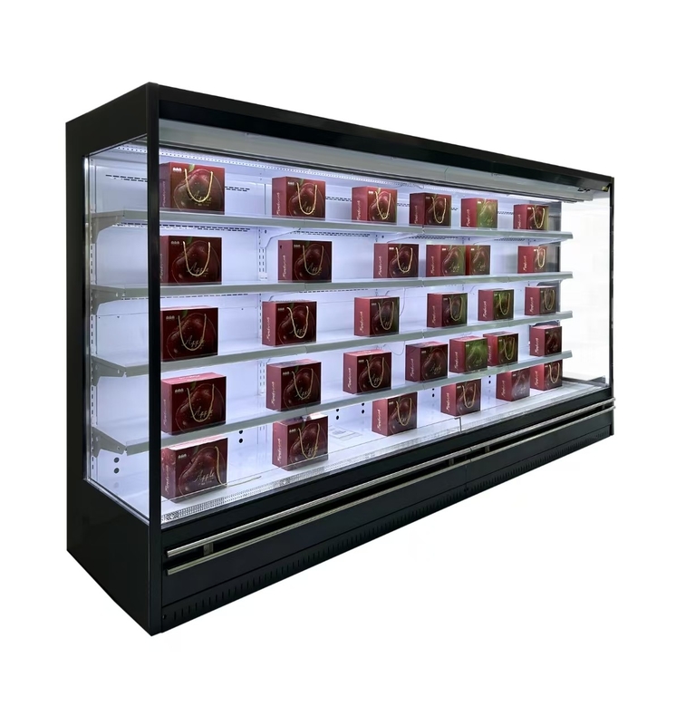Plug-in tipe Sayuran Tampilan Kulkas Multideck Tampilan Chiller Commercial Open Case Chiller