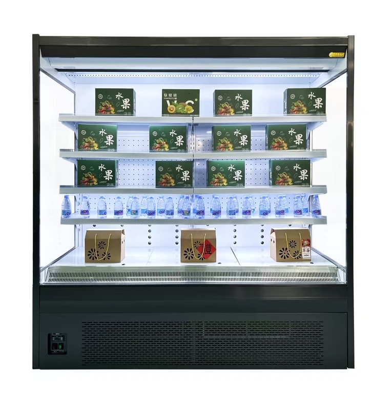 Plug-in tipe Sayuran Tampilan Kulkas Multideck Tampilan Chiller Commercial Open Case Chiller