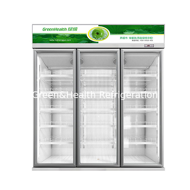 Komersial supermarket / toko Dua pintu kaca Ekonomi kulkas display kulkas