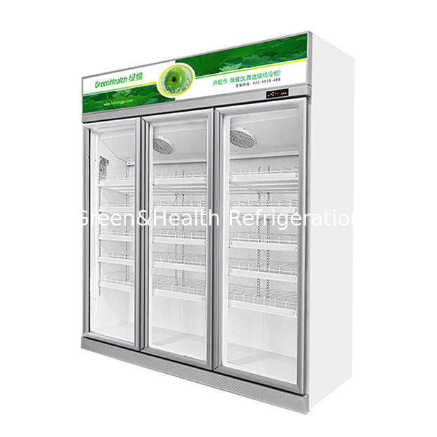 Komersial supermarket / toko Dua pintu kaca Ekonomi kulkas display kulkas