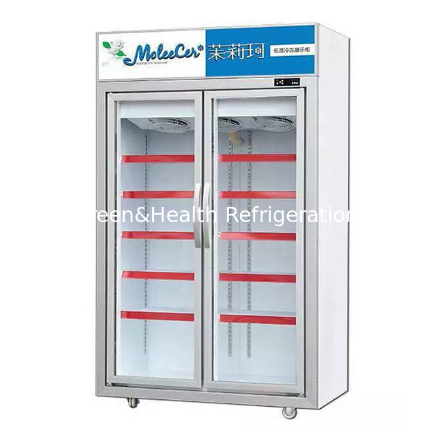 Kulkas Tampilan Pembeku dengan Dua Pintu Kaca untuk Supermarket/Toko Komersial