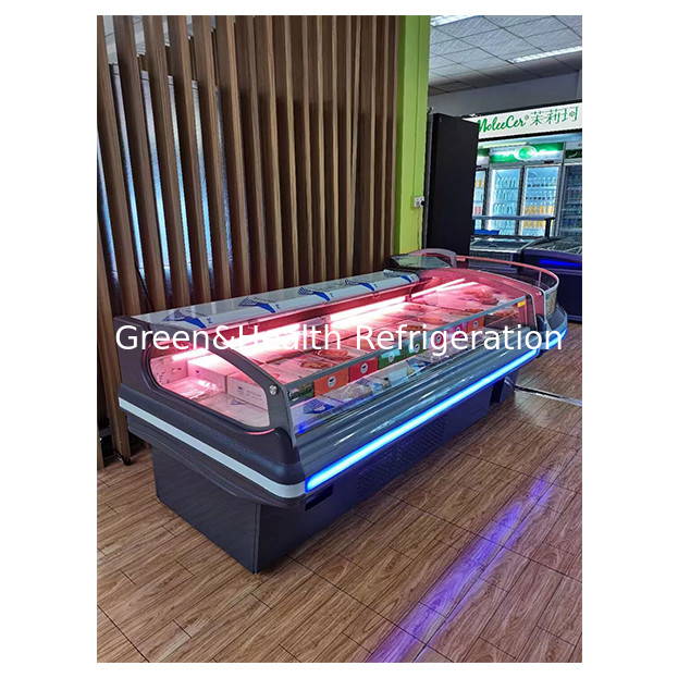 Kompresor horisontal berkualitas tinggi yang diimpor pendingin cepat penyimpanan daging segar suhu rendah display freezer